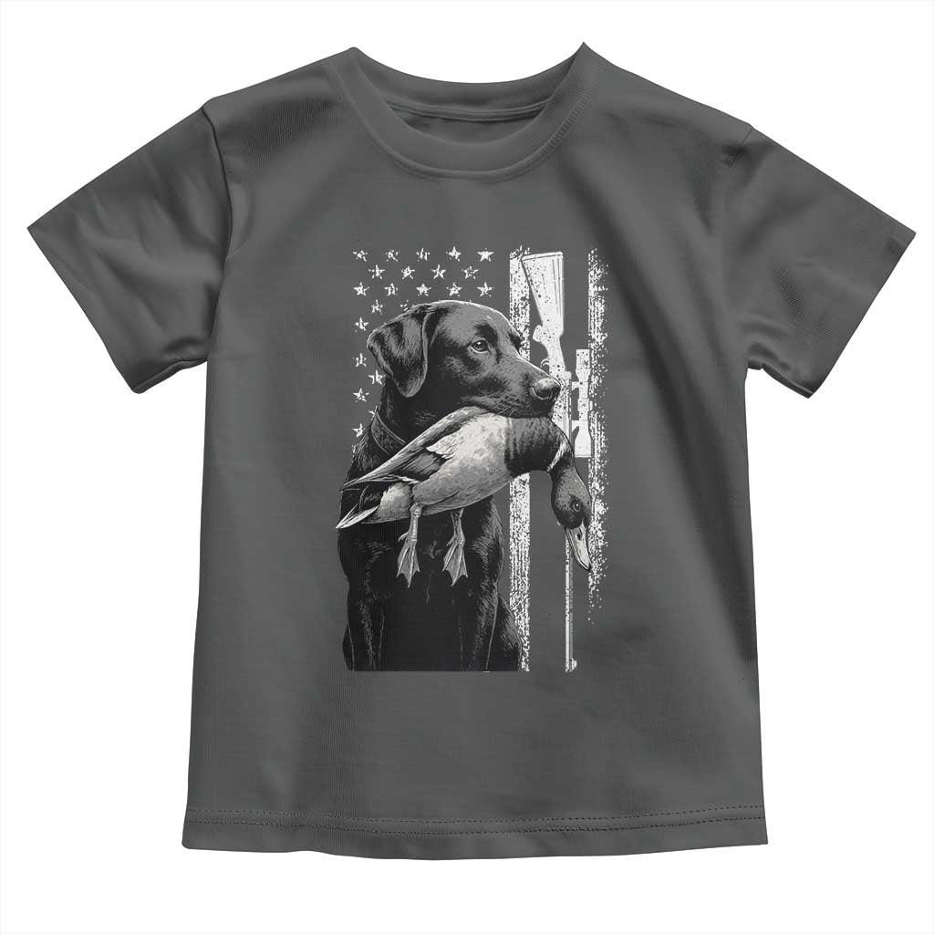 Duck Hunting Dog Back Lab Vintage American Flag Toddler T Shirt - Wonder Print Shop