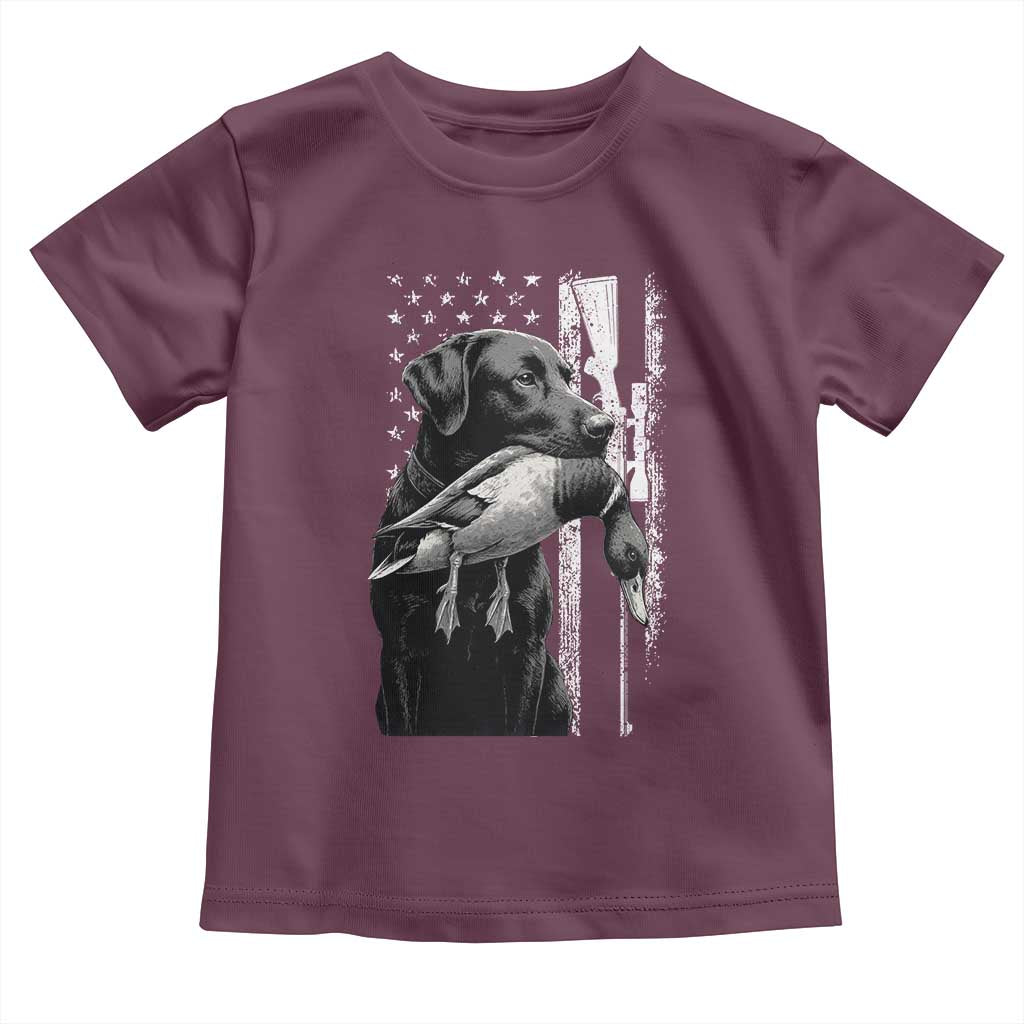 Duck Hunting Dog Back Lab Vintage American Flag Toddler T Shirt - Wonder Print Shop