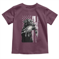 Duck Hunting Dog Back Lab Vintage American Flag Toddler T Shirt - Wonder Print Shop
