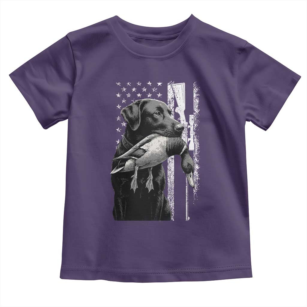 Duck Hunting Dog Back Lab Vintage American Flag Toddler T Shirt - Wonder Print Shop