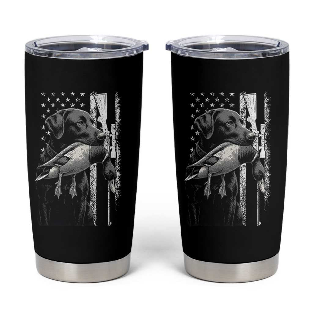 Duck Hunting Dog Back Lab Vintage American Flag Tumbler Cup - Wonder Print Shop