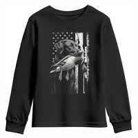 Duck Hunting Dog Back Lab Vintage American Flag Youth Sweatshirt - Wonder Print Shop