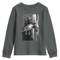 Duck Hunting Dog Back Lab Vintage American Flag Youth Sweatshirt - Wonder Print Shop