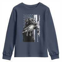 Duck Hunting Dog Back Lab Vintage American Flag Youth Sweatshirt - Wonder Print Shop