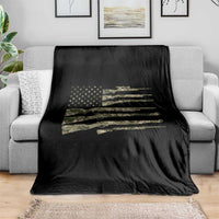 Hunting Guns Vintage Camo American Flag Throw Blanket - Wonder Print Shop
