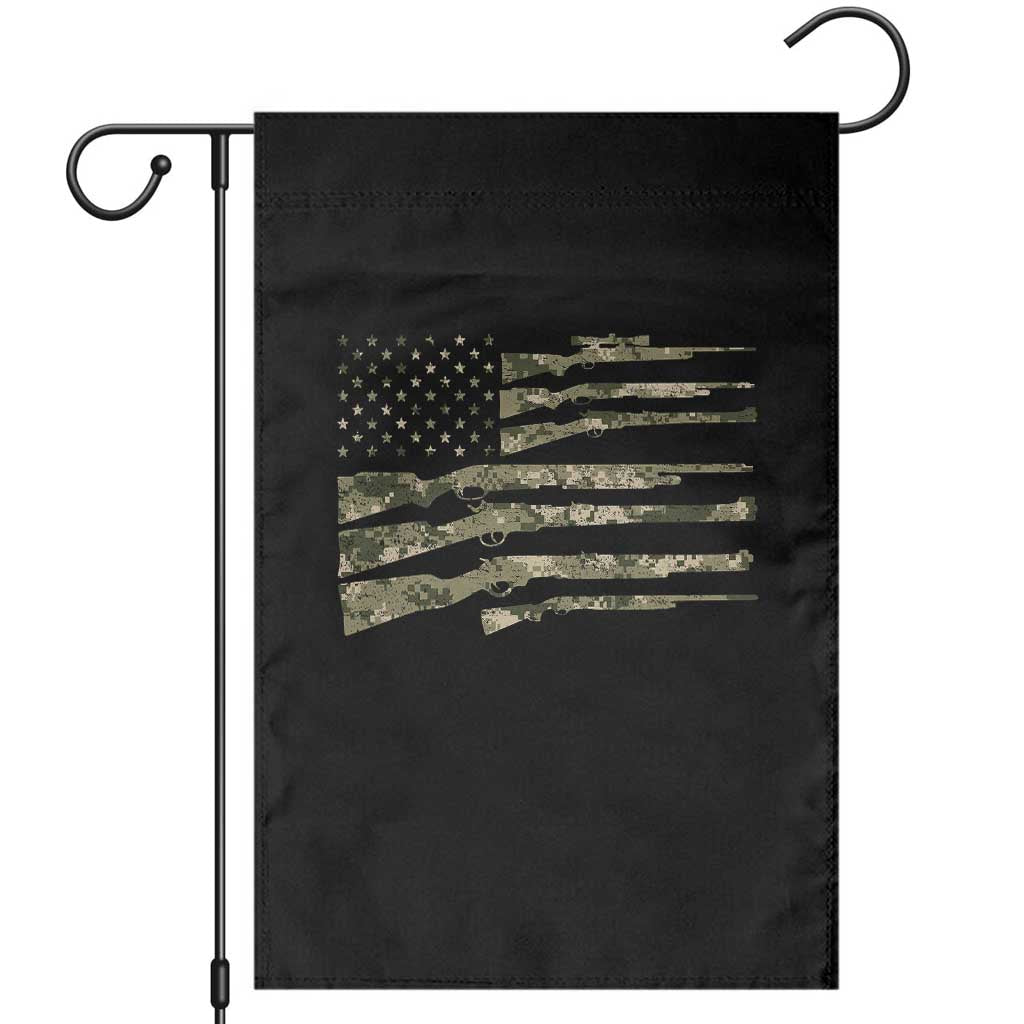 Hunting Guns Vintage Camo American Flag Garden Flag - Wonder Print Shop