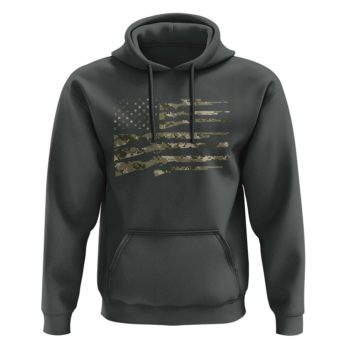 Hunting Guns Vintage Camo American Flag Hoodie - Wonder Print Shop