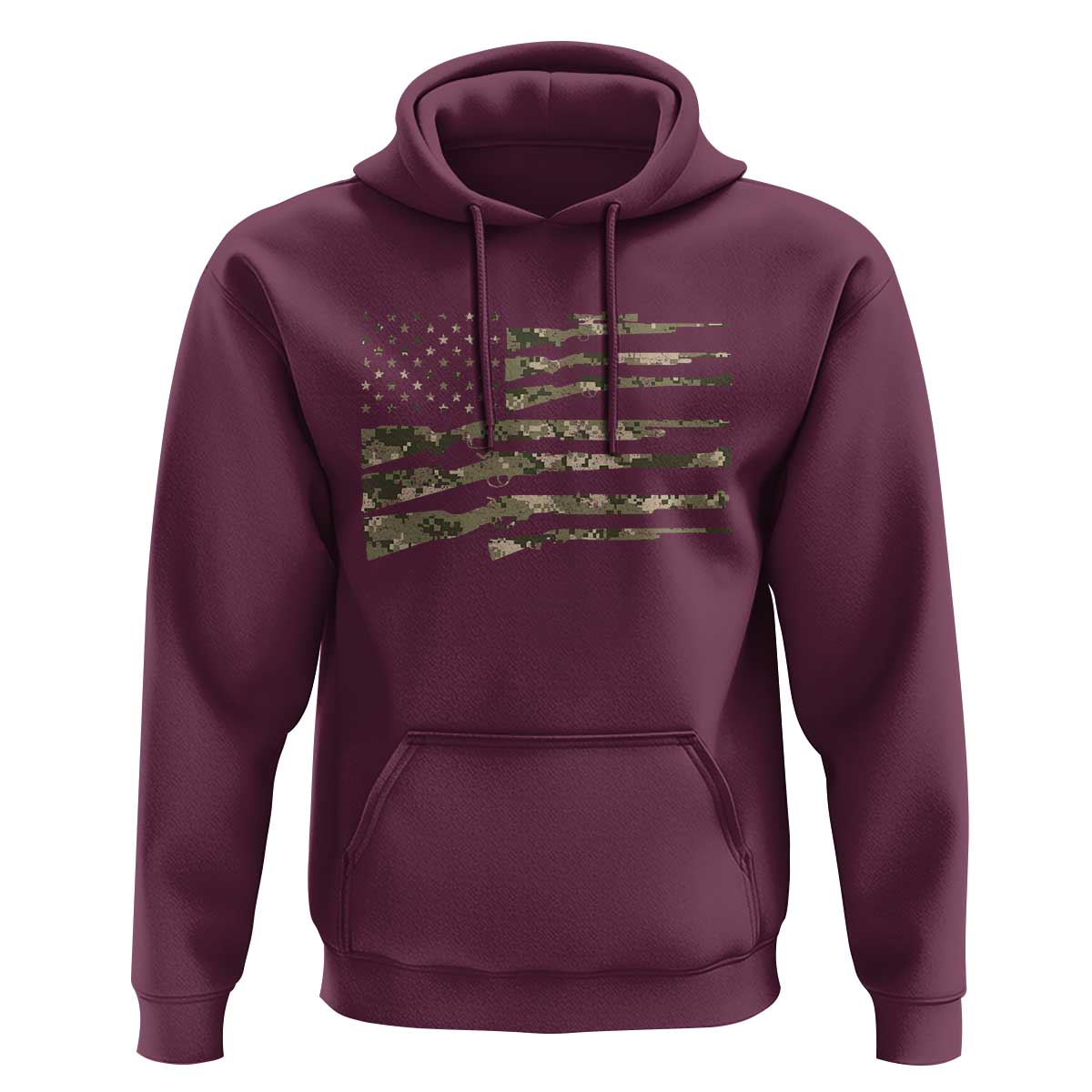 Hunting Guns Vintage Camo American Flag Hoodie - Wonder Print Shop
