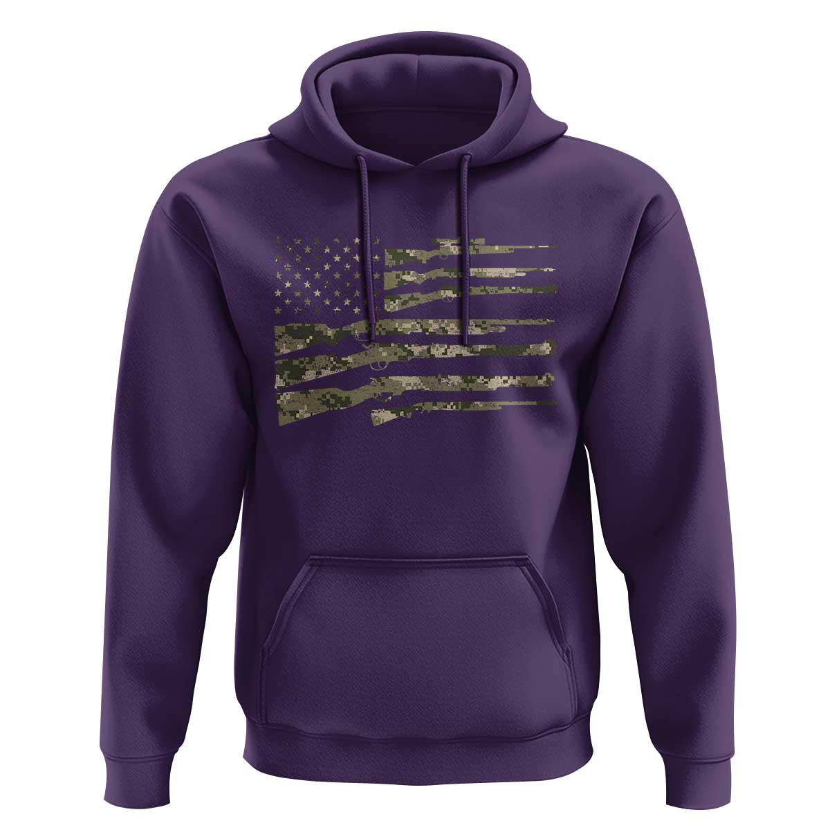 Hunting Guns Vintage Camo American Flag Hoodie - Wonder Print Shop