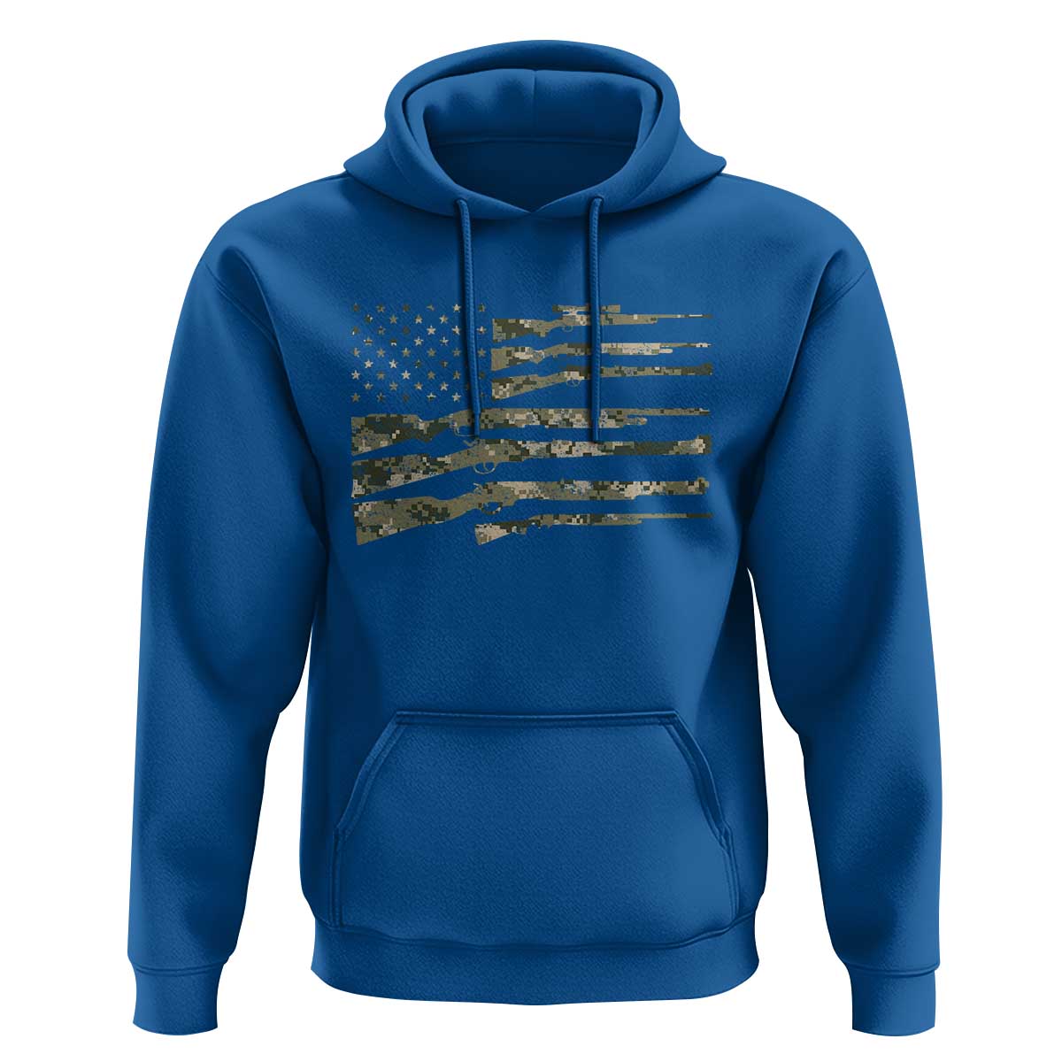Hunting Guns Vintage Camo American Flag Hoodie - Wonder Print Shop