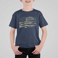 Hunting Guns Vintage Camo American Flag T Shirt For Kid - Wonder Print Shop