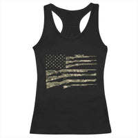 Hunting Guns Vintage Camo American Flag Racerback Tank Top - Wonder Print Shop
