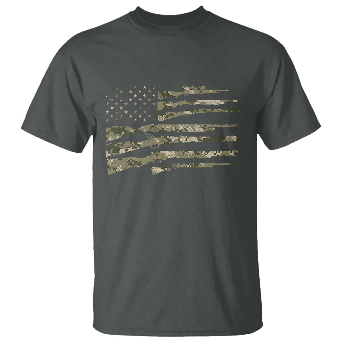 Hunting Guns Vintage Camo American Flag T Shirt - Wonder Print Shop