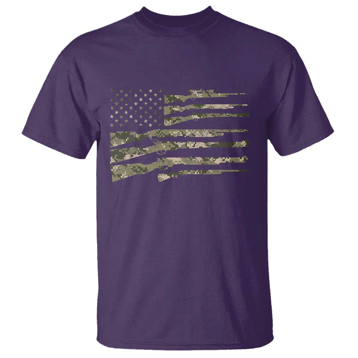 Hunting Guns Vintage Camo American Flag T Shirt - Wonder Print Shop