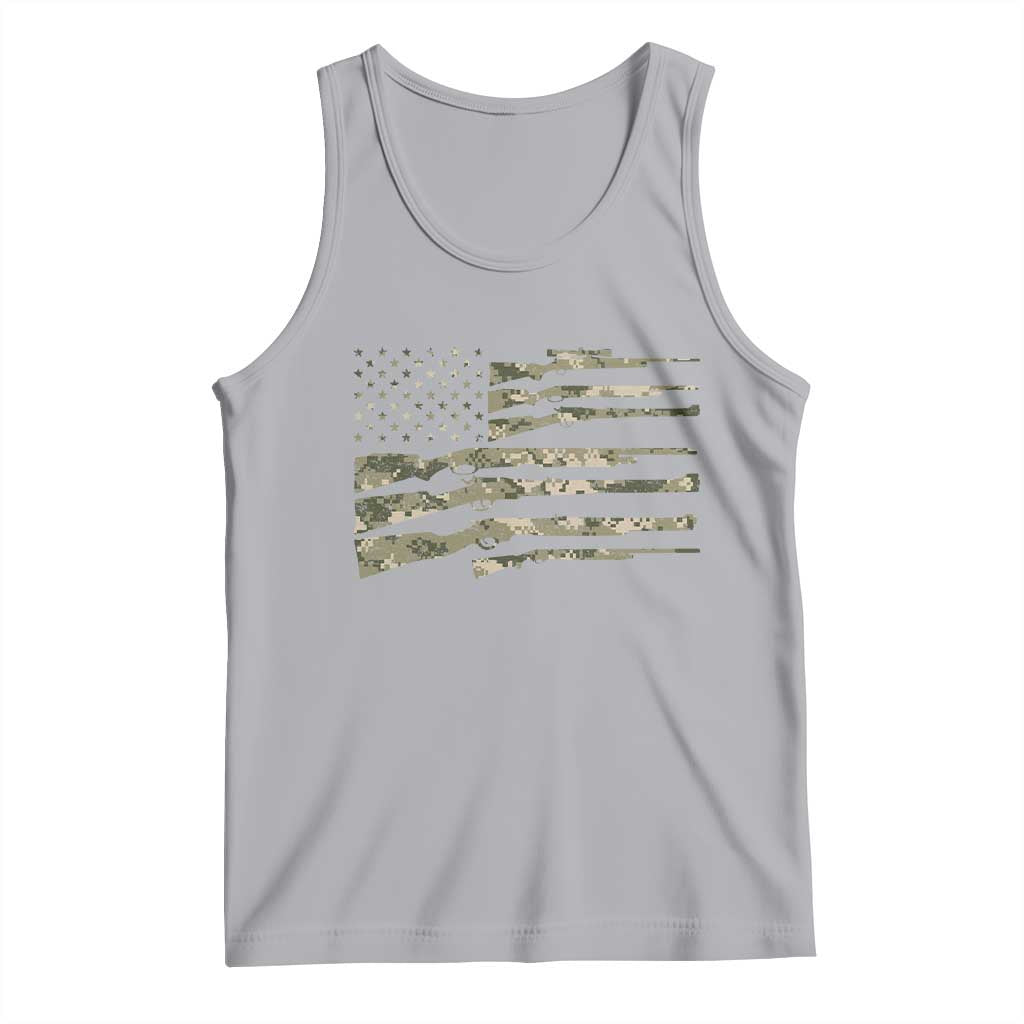 Hunting Guns Vintage Camo American Flag Tank Top - Wonder Print Shop