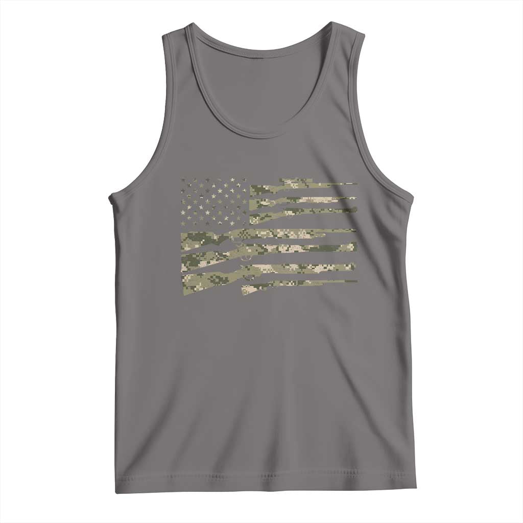 Hunting Guns Vintage Camo American Flag Tank Top - Wonder Print Shop