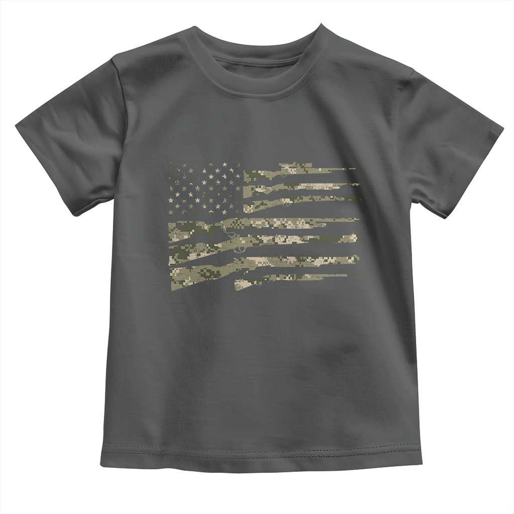 Hunting Guns Vintage Camo American Flag Toddler T Shirt - Wonder Print Shop
