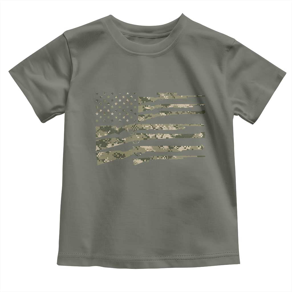 Hunting Guns Vintage Camo American Flag Toddler T Shirt - Wonder Print Shop