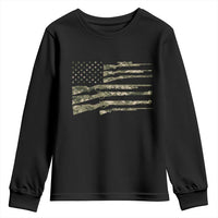 Hunting Guns Vintage Camo American Flag Youth Sweatshirt - Wonder Print Shop