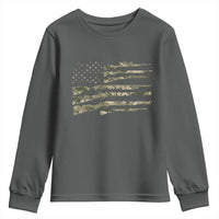 Hunting Guns Vintage Camo American Flag Youth Sweatshirt - Wonder Print Shop