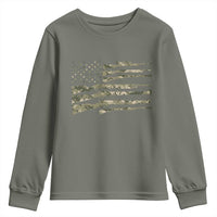 Hunting Guns Vintage Camo American Flag Youth Sweatshirt - Wonder Print Shop
