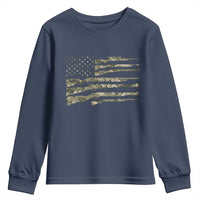 Hunting Guns Vintage Camo American Flag Youth Sweatshirt - Wonder Print Shop