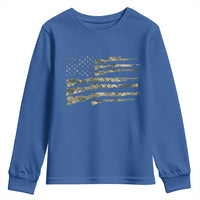 Hunting Guns Vintage Camo American Flag Youth Sweatshirt - Wonder Print Shop