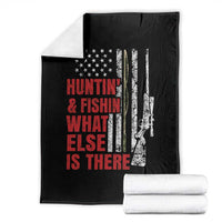 Hunting And Fishing What Else Is There Throw Blanket Vintage American Flag - Wonder Print Shop