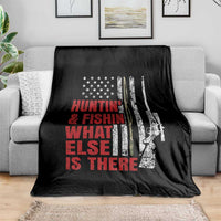 Hunting And Fishing What Else Is There Throw Blanket Vintage American Flag - Wonder Print Shop