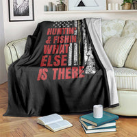 Hunting And Fishing What Else Is There Throw Blanket Vintage American Flag - Wonder Print Shop