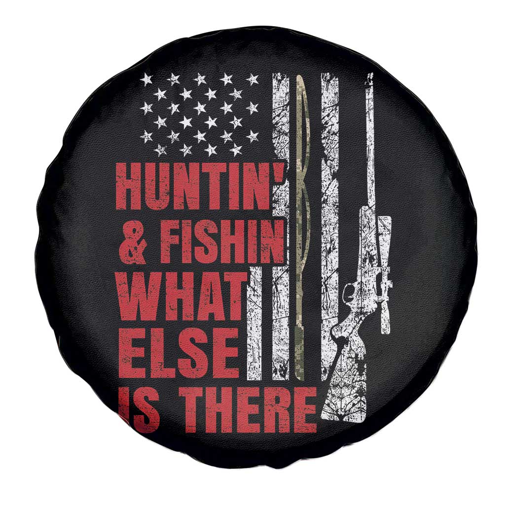 Hunting And Fishing What Else Is There Spare Tire Cover Vintage American Flag - Wonder Print Shop