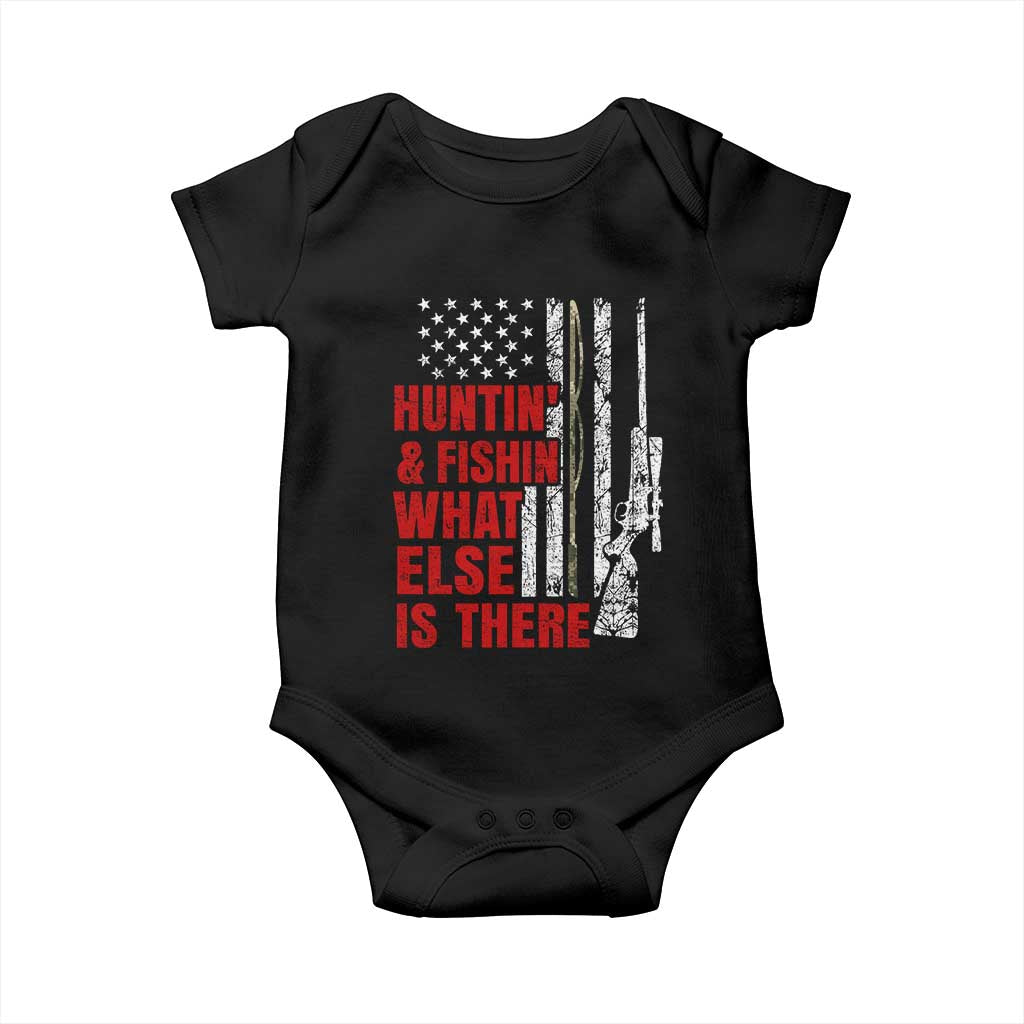 Hunting And Fishing What Else Is There Baby Onesie Vintage American Flag - Wonder Print Shop