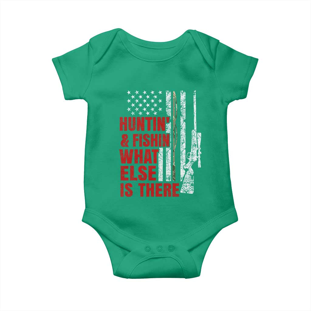 Hunting And Fishing What Else Is There Baby Onesie Vintage American Flag - Wonder Print Shop