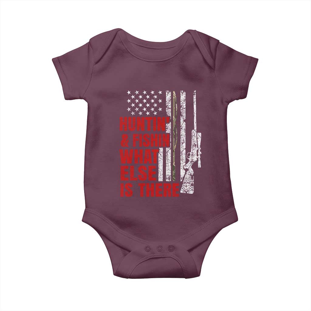 Hunting And Fishing What Else Is There Baby Onesie Vintage American Flag - Wonder Print Shop
