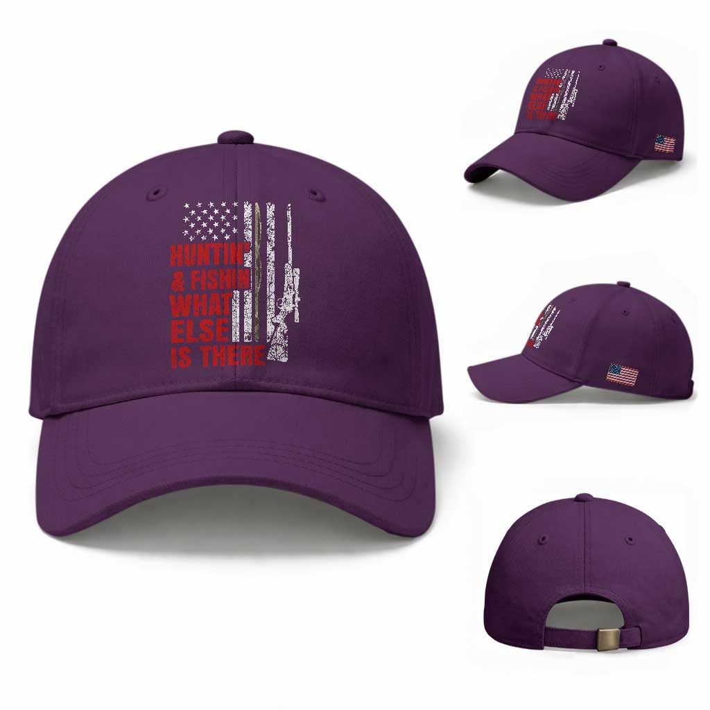 Hunting And Fishing What Else Is There Baseball Cap Vintage American Flag