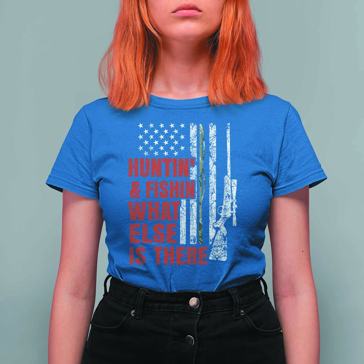Hunting And Fishing What Else Is There T Shirt For Women Vintage American Flag - Wonder Print Shop
