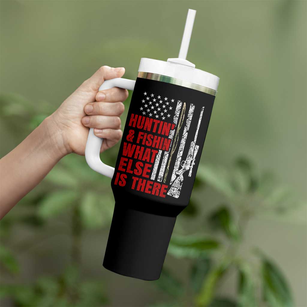 Hunting And Fishing What Else Is There Tumbler With Handle Vintage American Flag - Wonder Print Shop