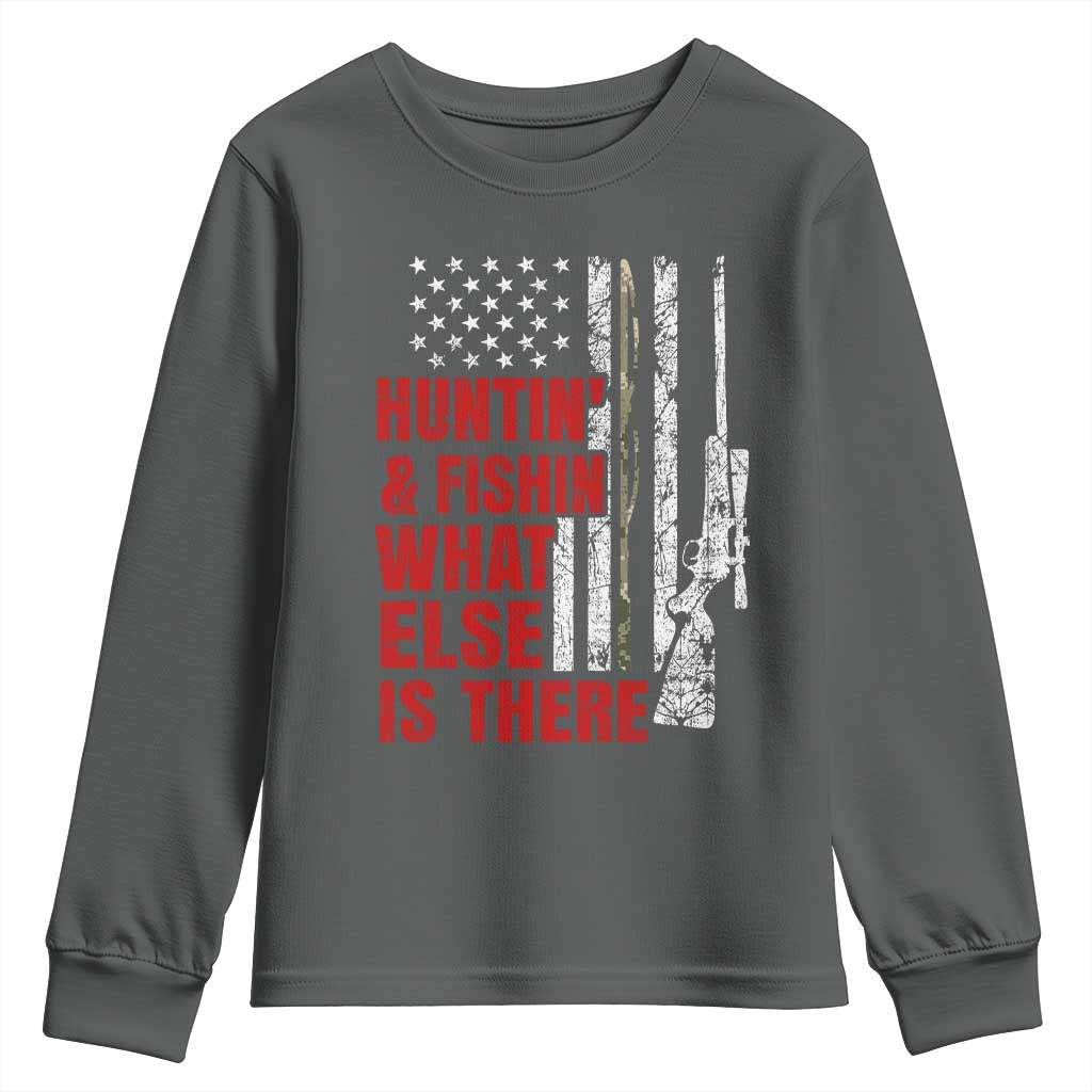Hunting And Fishing What Else Is There Youth Sweatshirt Vintage American Flag - Wonder Print Shop