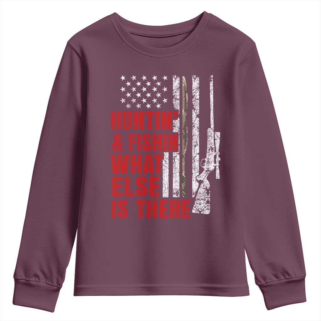 Hunting And Fishing What Else Is There Youth Sweatshirt Vintage American Flag - Wonder Print Shop
