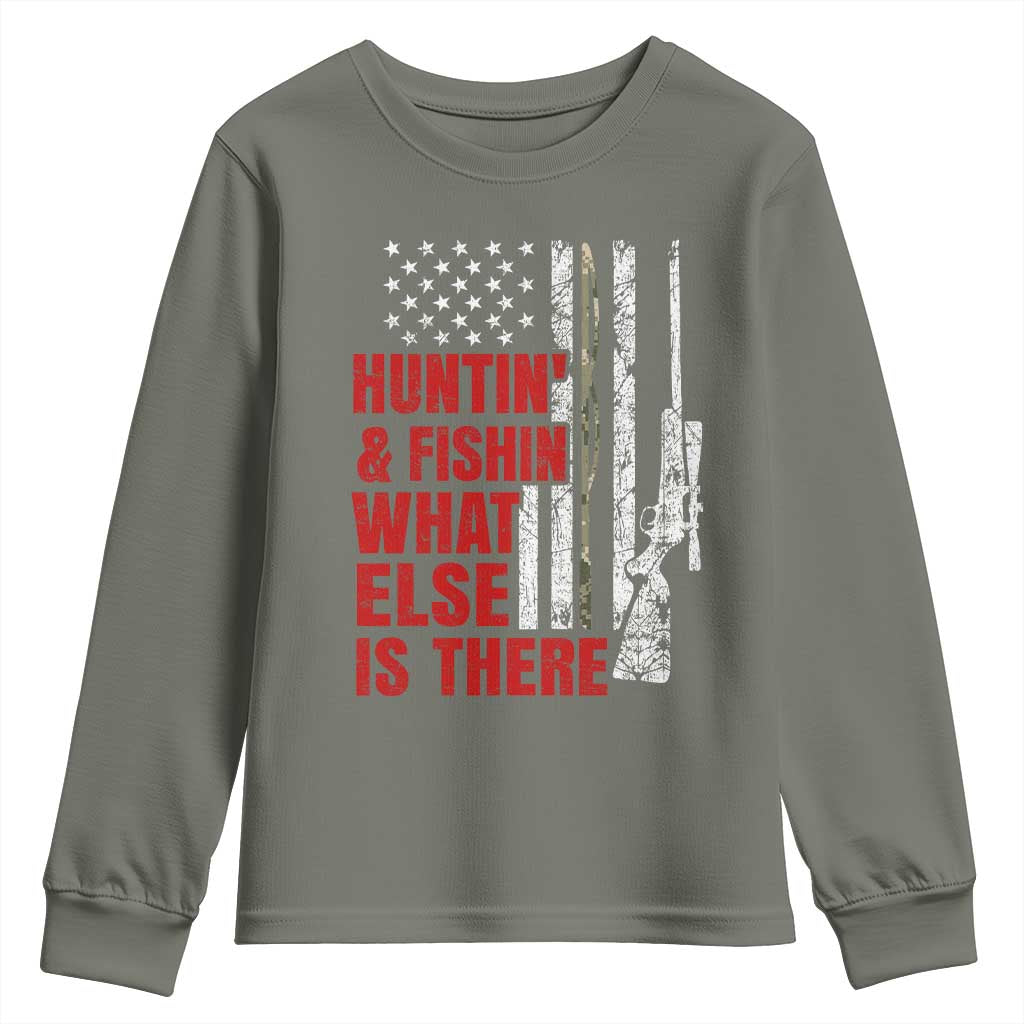 Hunting And Fishing What Else Is There Youth Sweatshirt Vintage American Flag - Wonder Print Shop