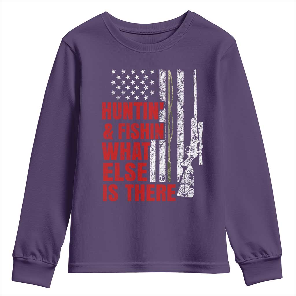 Hunting And Fishing What Else Is There Youth Sweatshirt Vintage American Flag - Wonder Print Shop