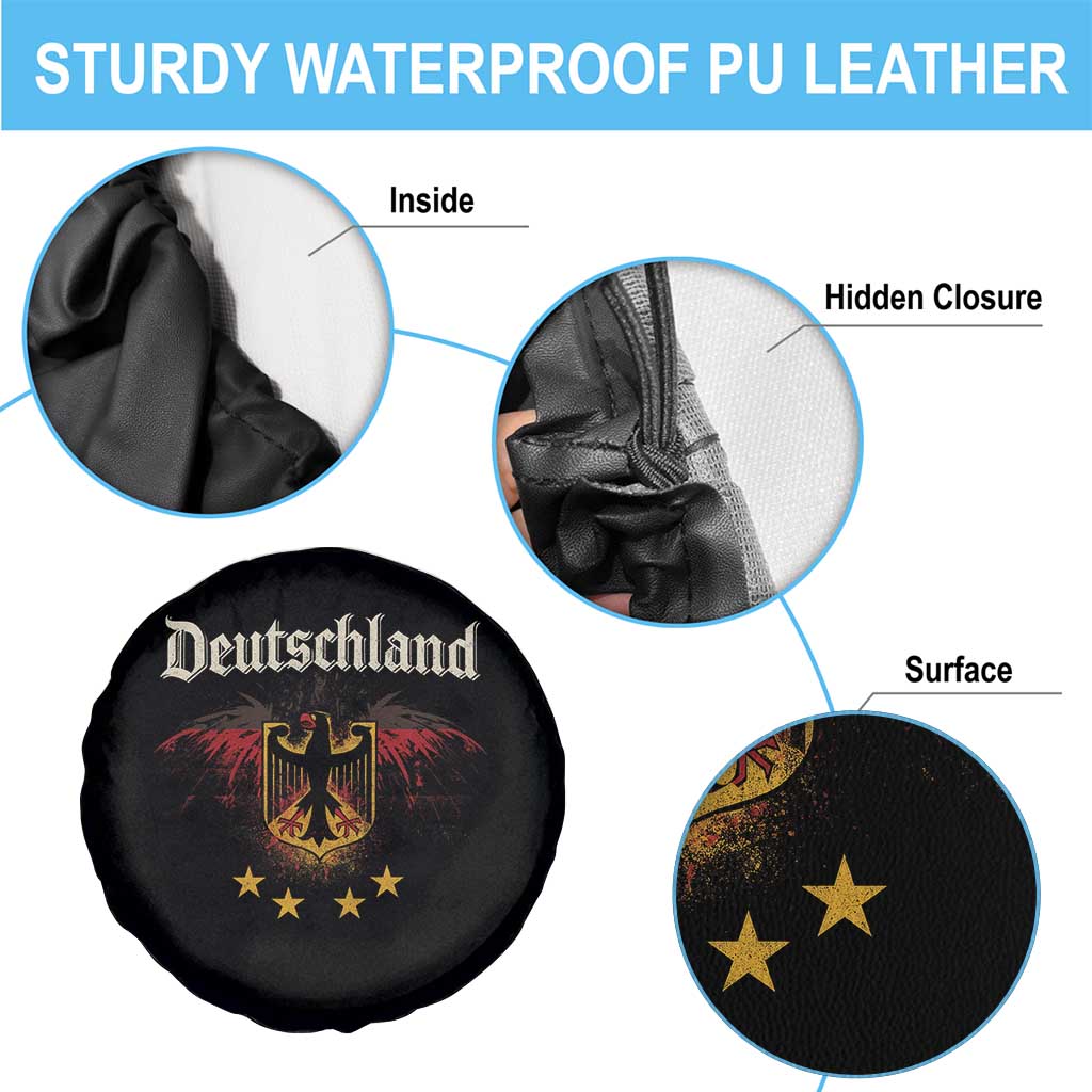 Deutschland German Heritage Pride Spare Tire Cover Bundesadler Coat of Arms Star - Wonder Print Shop