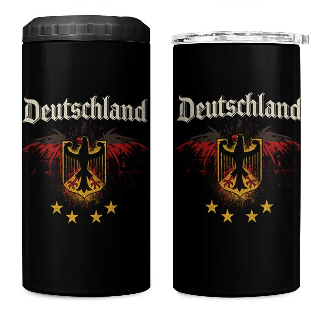 Deutschland German Heritage Pride 4 in 1 Can Cooler Tumbler Bundesadler Coat of Arms Star - Wonder Print Shop