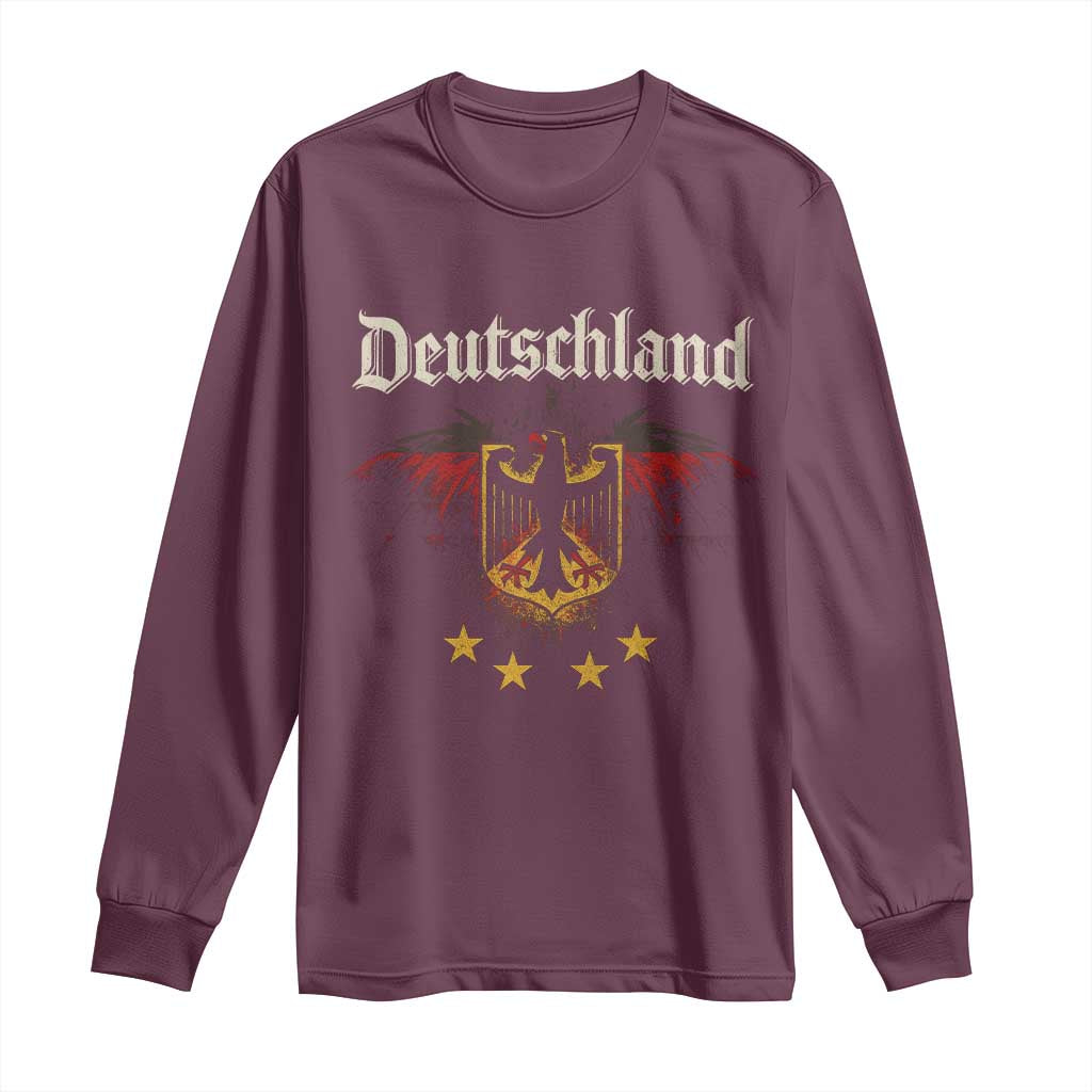Deutschland German Heritage Pride Long Sleeve Shirt Bundesadler Coat of Arms Star - Wonder Print Shop