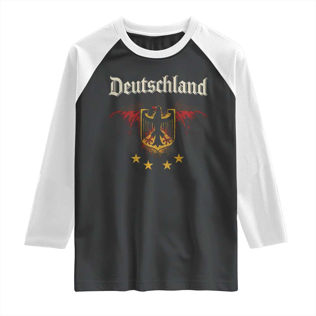 Deutschland German Heritage Pride Raglan Shirt Bundesadler Coat of Arms Star - Wonder Print Shop
