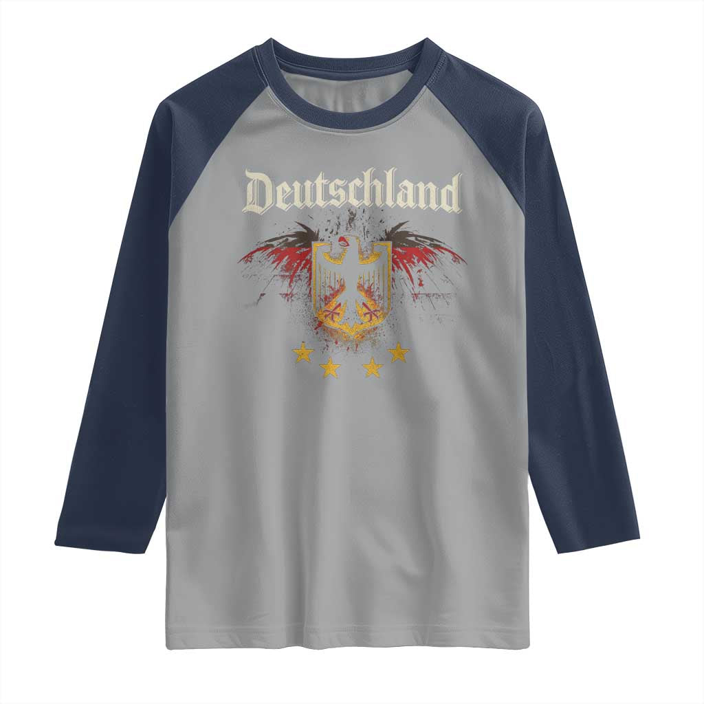 Deutschland German Heritage Pride Raglan Shirt Bundesadler Coat of Arms Star - Wonder Print Shop