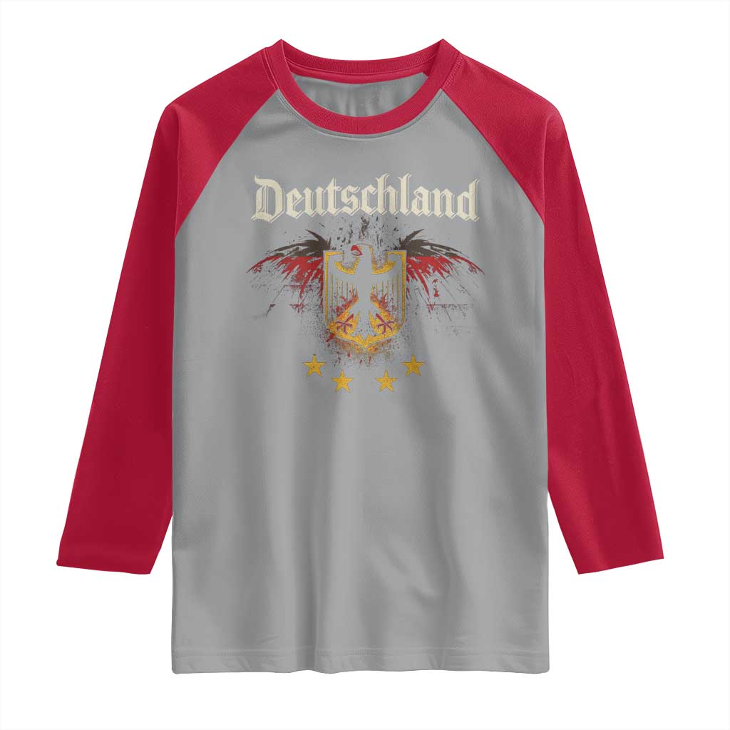 Deutschland German Heritage Pride Raglan Shirt Bundesadler Coat of Arms Star - Wonder Print Shop