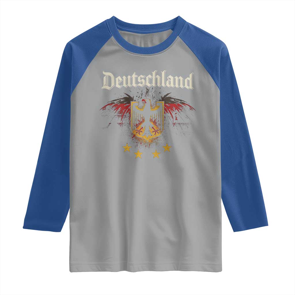 Deutschland German Heritage Pride Raglan Shirt Bundesadler Coat of Arms Star - Wonder Print Shop
