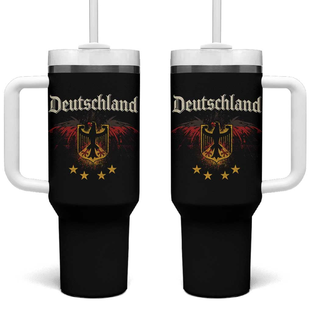 Deutschland German Heritage Pride Tumbler With Handle Bundesadler Coat of Arms Star - Wonder Print Shop