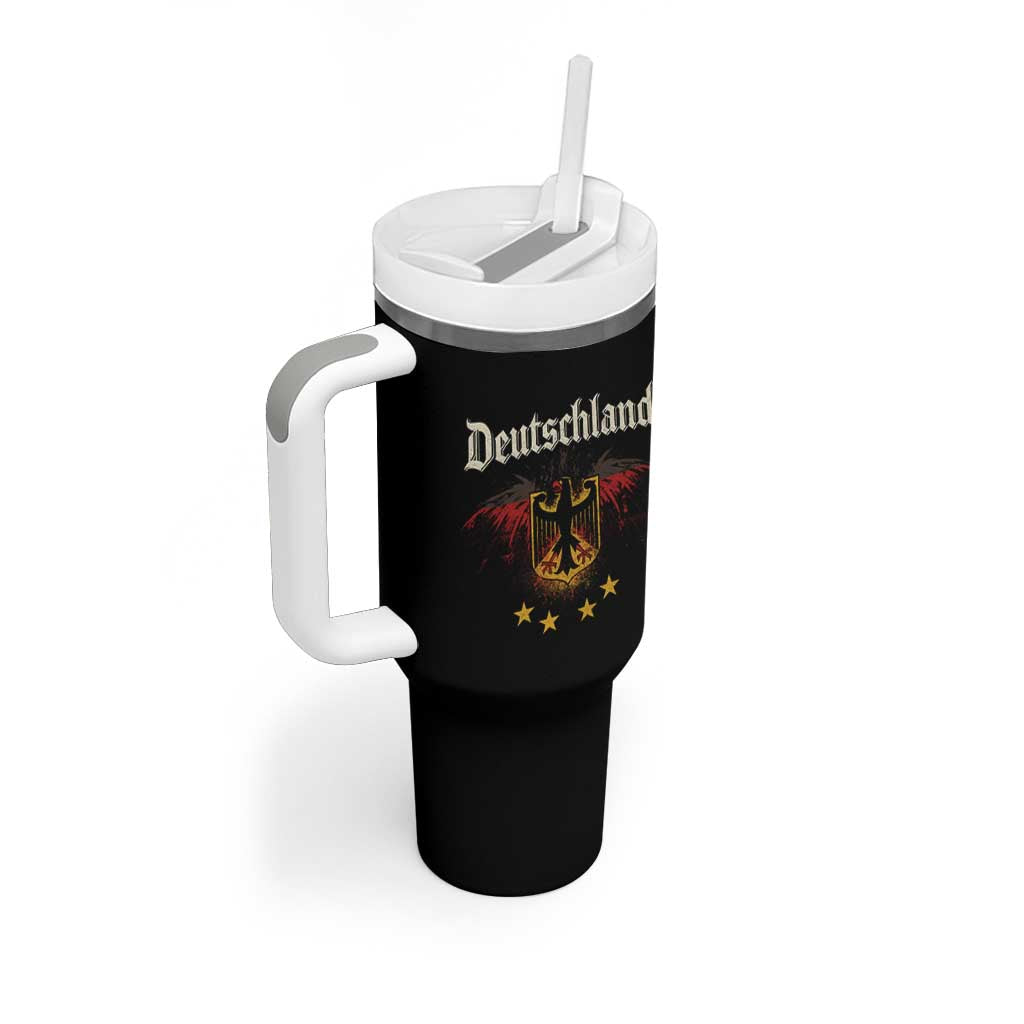 Deutschland German Heritage Pride Tumbler With Handle Bundesadler Coat of Arms Star - Wonder Print Shop